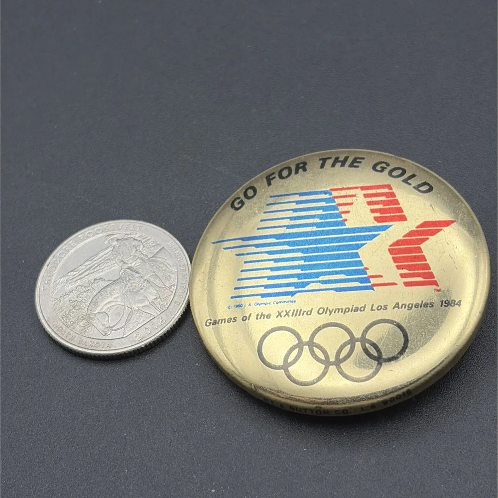 Los Angeles Olympics 1984 Go For The Gold Button Pin